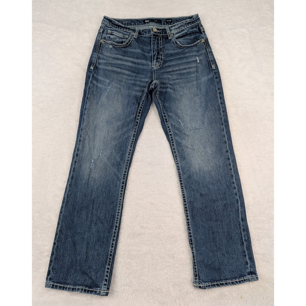BKE Buckle Tyler Straight Leg Jeans Men's 31x30 Distressed Blue Med Wash Denim